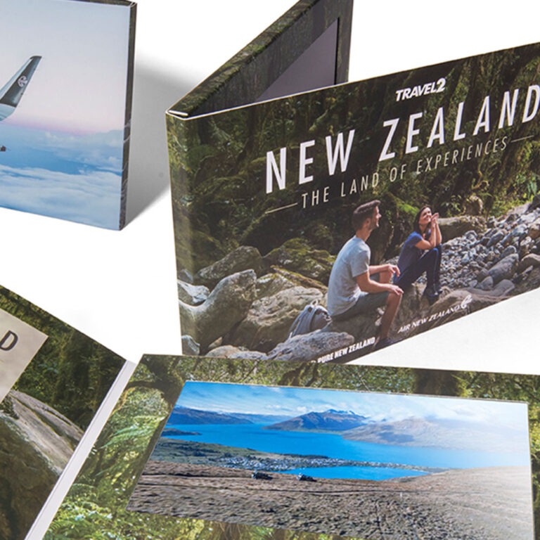 Photo of New Zealand video brochures. Interactive travel brochures are the perfect way to elevate your travel brand and give customers a multisensory delight. Click to find out more about video brochures over on the Clone Media.