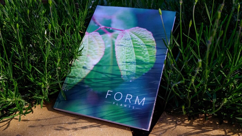 Form Plants perfect-bound brochure on Edixion Offset