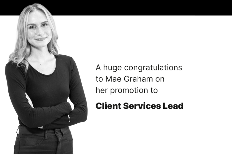 Image: Picture of Mae Graham who has been promoted to Client Services Lead