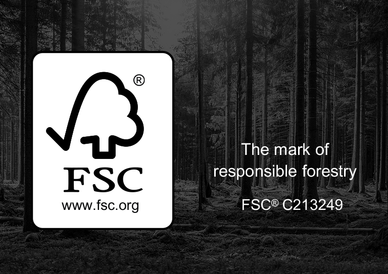 Image: Dark forest with the FSC logo over it