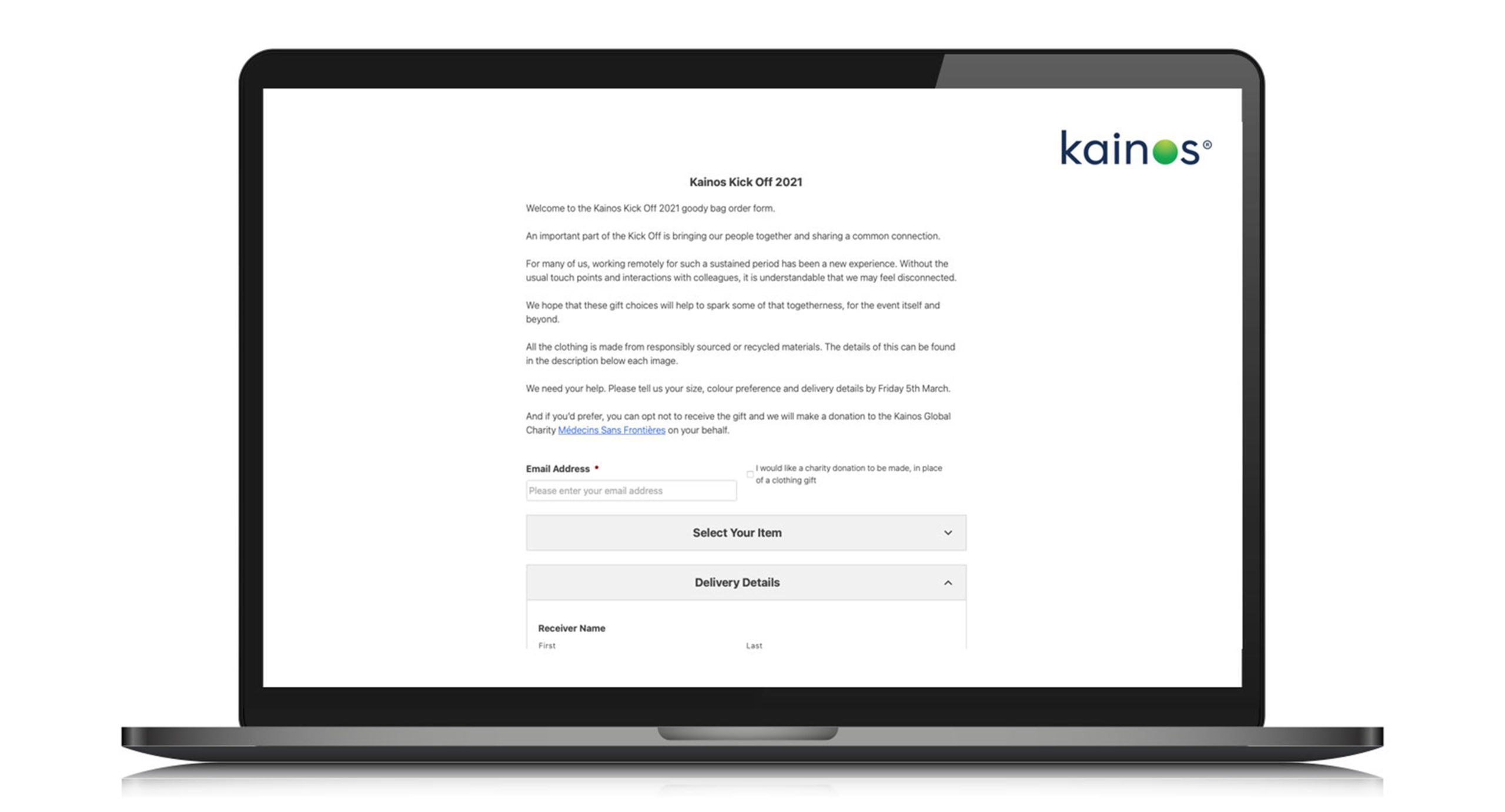 Kainos Merch Gifting Portal