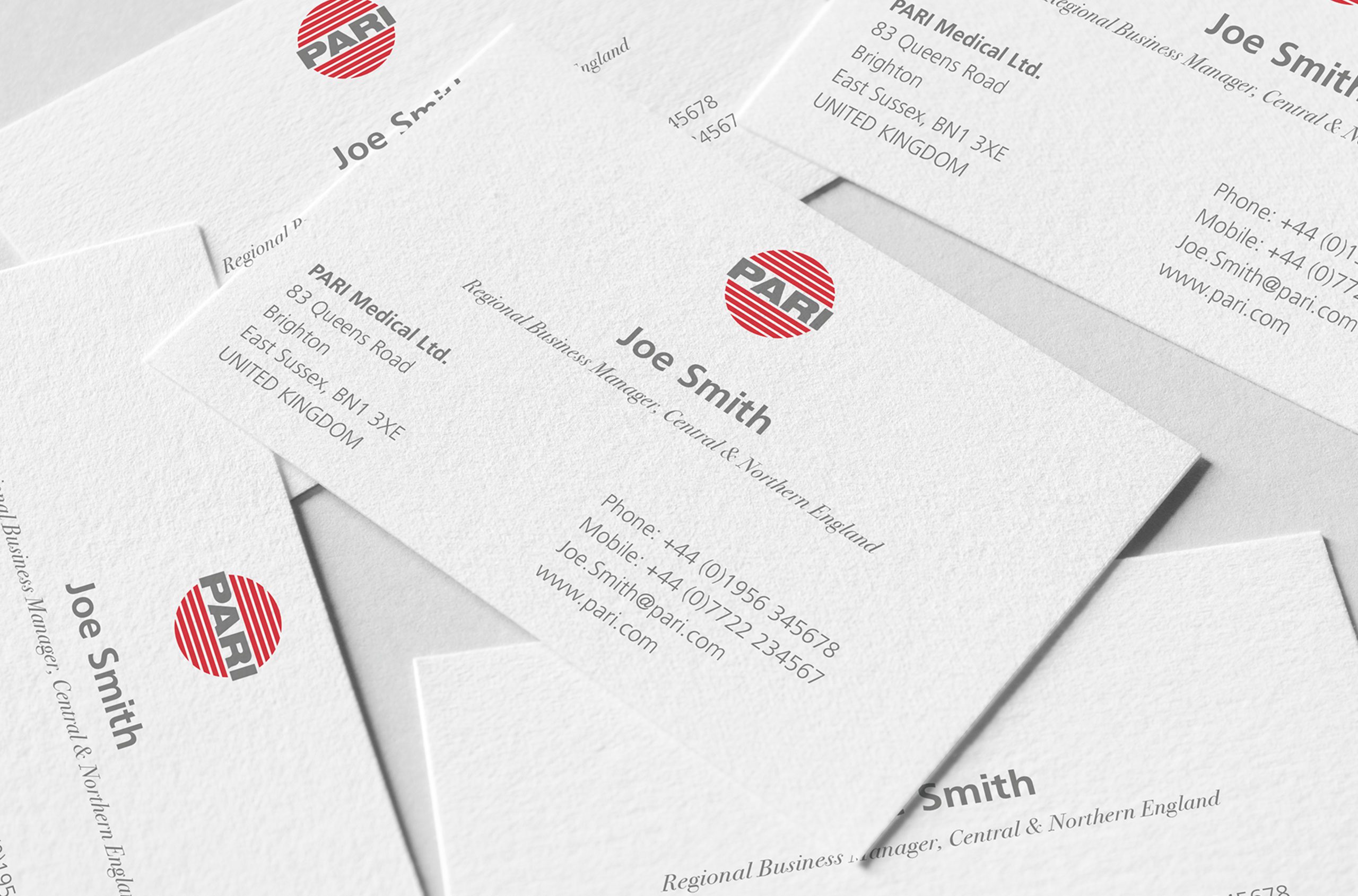 Pari Medical Business Cards