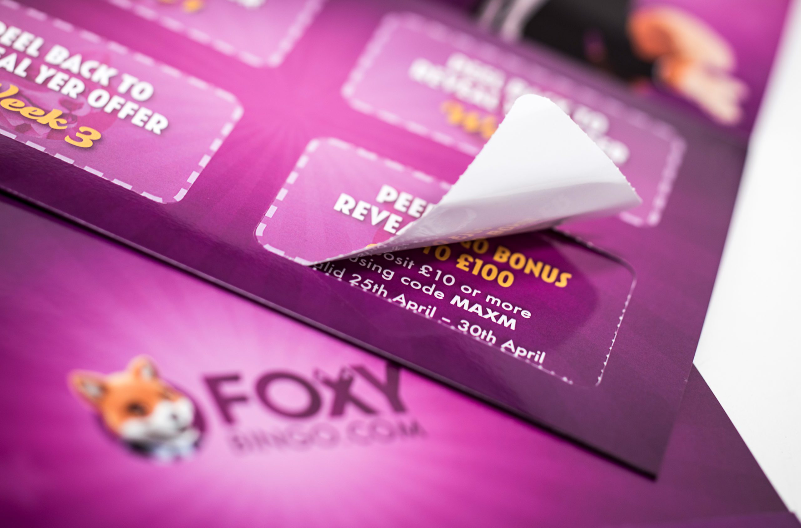 Foxy Bingo interactive direct mail reactivation campaign